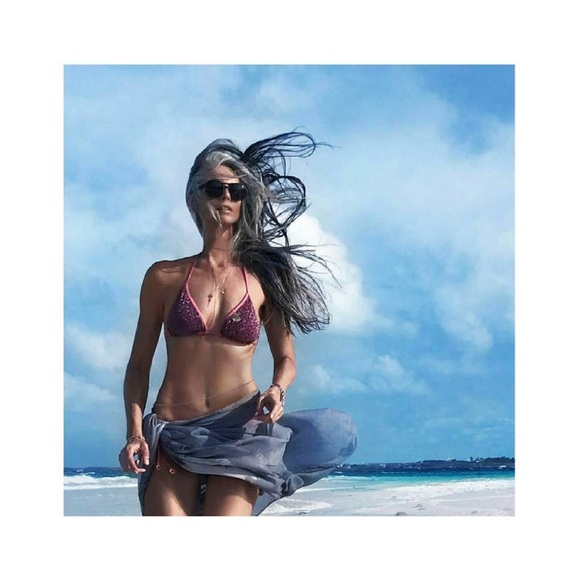 NEW HANNE BLOCH Small Pink glitter triangle bikini set with removable padding - Picture 7 of 7